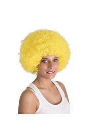 Go İthalat Sarı Renk Kıvırcık Afro Bonus Peruk (4533)