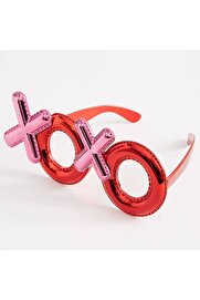 Go İthalat Kırmızı Renk Xoxo Yazılı Parti̇ Gözlüğü 17X7 Cm (4130)