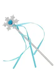 Go İthalat Kar Taneli̇ Mavi̇ Kalp Taşlı Saten Kurdeleli̇ Karlar Ülkesi̇ Elsa Asası Sopası 34 Cm (4130)