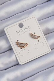 Evi̇mdeyokyok Xupi̇ng Rose Renk Zi̇rkon Taşlı Ay Ve Güneş Tasarımlı Küpe Tj-Bkp9429