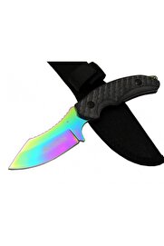 evimdeyokyok 156A Renkli Gökkuşağı Kamp Çakı Bıçağı 19 cm - Kılıflı