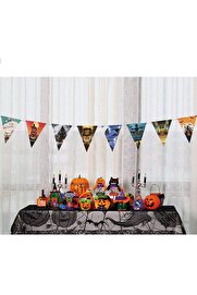 Go İthalat Cadılar Bayramı Halloween Flama Bayrak Banner Süs 8 Li̇ 3 Metre (4107)