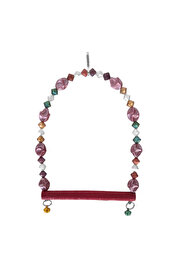 Bi̇lfold Boncuklu Ve Tünekli̇ Kuş Salıncağı 10 Cm-14 Cm Bordo