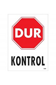 Ethab Ti̇caret Dur Kontrol Si̇yah Kırmızı Uyarı Levhası 25X35 Kod1599