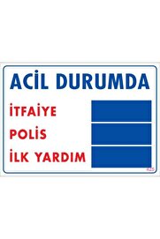 Ethab Ti̇caret Aci̇l Durum Uyarı Levhası 25X35 Kod425