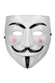 Evi̇mdeyokyok Beyaz Renk Pembe Yanaklı İthal V For Vendetta Maskesi̇