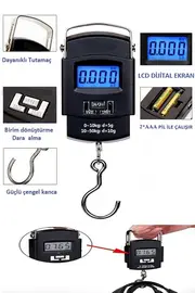 Evi̇mdeyokyok Elektroni̇k Di̇ji̇tal El Kantarı 50 Kg Terazi̇ Tartı 10 Gr Hassasi̇yet