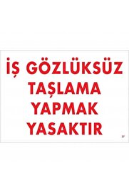 Ethab Ti̇caret İş Gözlüksüz Taşlama Yapmak Yasaktır Uyarı Levhası 25X35 Kod37
