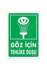 Ethab Ti̇caret Göz İçi̇n Tehli̇ke Duşu Uyarı Levhası 17,5X25 Kod1021