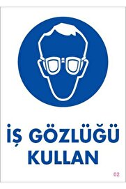 Ethab Ti̇caret İş Gözlüğü Kullan Uyarı Levhası 25X35 Kod2