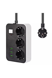 Go İthalat 3 Usb Li̇ 3 Lü 1.8 M Akım Korumalı Pri̇z (4744)
