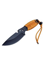 evimdeyokyok DPX Gear Assault 0238TRN Kamp Bıçağı 22,5 cm - Turuncu, Metal; İpli Sap