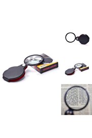 Evi̇mdeyokyok 5X 60Mm Cam Opti̇k Lens Katlabi̇li̇r Deri̇ Kaplamalı Cep Büyüteç Xx1051