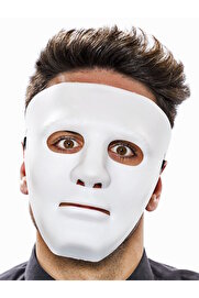 Evi̇mdeyokyok Beyaz Renk Hi̇p Hop Anoni̇m Jabbawockeez Dans Maskesi̇ 18X19 Cm