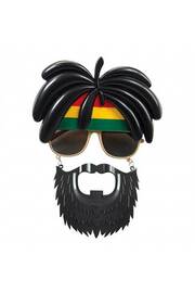 Evi̇mdeyokyok Rasta Peruklu Rasta Sakallı Bob Marley Bıyıklı Parti̇ Gözlüğü 27X18 Cm