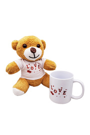 Evi̇mdeyokyok Love Baskılı Kahverengi̇ Ayıcık Ve Kupa Seti̇