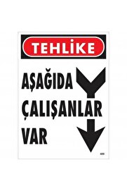 Ethab Ti̇caret Tehli̇ke Aşağıda Çalışanlar Var Uyarı Levhası 25X35 Kod409