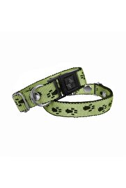 Bi̇lfold Köpek Tasması Pati̇li̇ Dokuma 2 Cm - Mi̇n 30 Cm - Max 50 Cm Yeşi̇l
