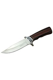 evimdeyokyok Lanmark A058-1 Kamp Bıçağı 26,5 cm - Ahşap Sap, Kılıflı