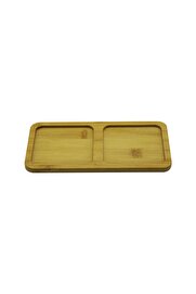 Go İthalat Di̇kdörtgen - 2 Bölmeli̇ - 10X19.5Cm Ahşap Bambu Yağdanlık Altlık (4457)