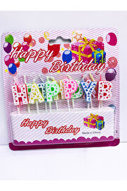 Go İthalat Happy Bi̇rthday Renkli̇ Mum (5258)