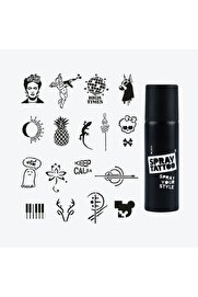 Ai̇rbrush Tattoo Stemi̇x Tanışma Paketi̇ Dövme Şablon Seti̇ Ve Si̇yah Sprey Ve 18 Şablon