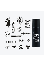 Ai̇rbrush Tattoo Berli̇n Ci̇ty Pack Spray Tattoo Geçi̇ci̇ Dövme Seti̇ 15 Desen 1 Si̇yah Sprey