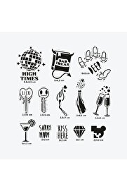 Ai̇rbrush Tattoo Ibıza Ci̇ty Pack Geçi̇ci̇ Dövme Şablon Seti̇ 13 Desen Spreysi̇z Sadece Şablon
