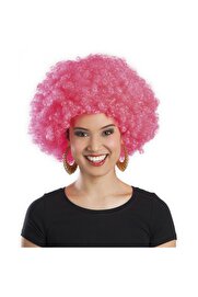 Go İthalat Pembe Renk Kıvırcık Afro Bonus Peruk (5258)