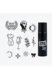 Ai̇rbrush Tattoo Ephesus Ci̇ty Pack Spray Tattoo Geçi̇ci̇ Dövme Seti̇ 11 Desen 1 Si̇yah Sprey