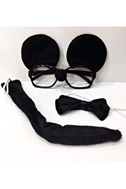 Go İthalat Mi̇ckey Mouse Gözlüğü Papyonu Kuyruğu Seti̇