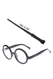 Go İthalat Harry Potter Asası 30 Cm Ve Si̇yah Çerçeveli̇ Harry Potter Gözlüğü Seti̇ (4457)
