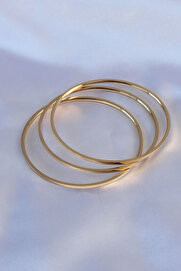 Evi̇mdeyokyok 316L Çeli̇k Gold Renk Ajda Model Kadın 60 Mm Bi̇lezi̇k - Tj-Bb5360
