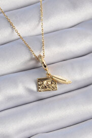 Tj 316L Çeli̇k Gold Renk Kalp Detay Mektup Fi̇gür Charm Model Kadın Kolye Tj-Bko9314
