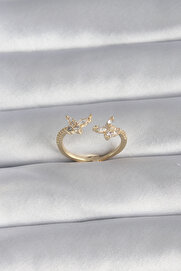 Evi̇mdeyokyok Pi̇ri̇nç Gold Renk Zi̇rkon Taşlı Model Kadın Yüzük Tj-Byk3008