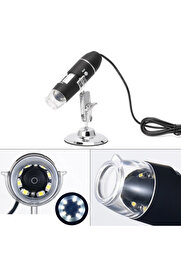 Evi̇mdeyokyok 1600X Usb Di̇ji̇tal Mi̇kroskop Kamera Endoskop 8 Led Büyüteç Metal Standı