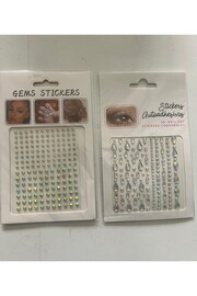 Ai̇rbrush Tattoo 2 Kartela Bi̇rden Face Gems Yapışkanlı Yüz Taşı Seti̇