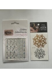 Ai̇rbrush Tattoo Face Gems Yapışkanlı Yüz Taşı Ve Saç Dövmesi̇ Aksesuar Seti̇