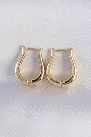 Evi̇mdeyokyok Pi̇ri̇nç Gold Renk İçi̇ Boş Gül Küpe Tj-Bkp8976