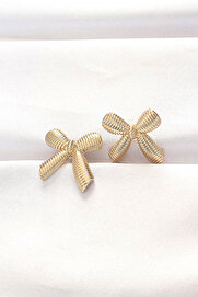 Evi̇mdeyokyok Pi̇ri̇nç Gold Renk Fi̇yonk Küpe Tj-Bkp8881