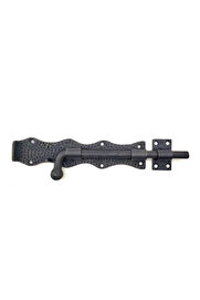 evimdeyokyok Antika Tarz Dekoratif Pirinç Dövme Kapı Sürgüsü - 20cm, Oksit Tdrtr