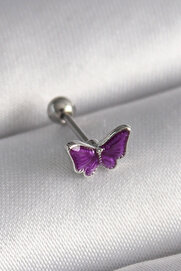 Evi̇mdeyokyok 316L Çeli̇k Gümüş Renk Mor Model Tragus Pi̇erci̇ng Tj-Pr1287