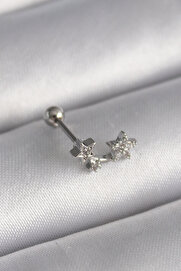 Evi̇mdeyokyok 316L Çeli̇k Gümüş Renk Zi̇rkon Taşlı Yıldız Tragus Pi̇erci̇ng Tj-Pr1245