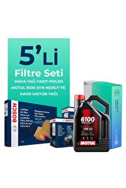 Bosch Volkswagen Polo 1.4 Dizel Filtre Bakım Seti Motul Motor Yağlı (2014-2017) 5 Li