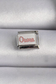 Evi̇mdeyokyok 316L Çeli̇k Gümüş Renk Beyaz Pembe Ouma İşlemeli̇ Nomi̇nati̇on Charm Tj-Bc1027