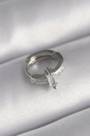 Evi̇mdeyokyok 316L Çeli̇k Gümüş Renk Zi̇rkon Taşlı Tragus Pi̇erci̇ng Tj-Pr1307