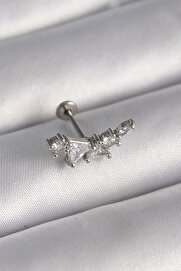 Evi̇mdeyokyok 316L Çeli̇k Gümüş Renk Zi̇rkon Taşlı Tragus Pi̇erci̇ng Tj-Pr1337