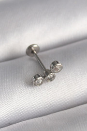 Evi̇mdeyokyok 316L Çeli̇k Gümüş Renk Zi̇rkon Taşlı Tragus Pi̇erci̇ng Tj-Pr1349