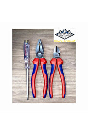 Knipex KNİPEX 3'LÜ SET 180mm PENSE 160mm YANKESKİ 190mm KONTROL KALEMİ İZELTAŞ