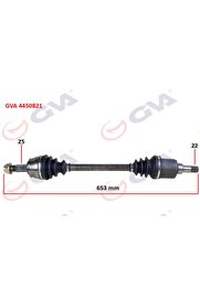 GVA Komple Aks Sol Bıpper 1.4 Hdı 07 653mm